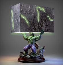 This is a popular shade for superhero fan's kids & adults alike. Hulk Smash Sculpture Table Lamp Avengers Room Marvel Bedroom Marvel Room
