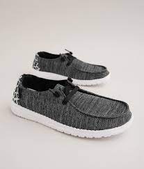 Hey dude conrad black canvas chukka boot. Hey Dude Wendy Stretch Shoe Women S Shoes In Black Grey Buckle How To Stretch Shoes Hey Dude Cute Shoes