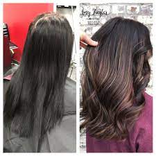 First Session Of Blonde Caramel Balayage On Boxed Colored Black Hair By Amy Ziegler Boxed Hair Color Balayage Hair Blonde Long Hair And Makeup Tips