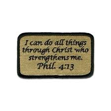 Tactical Combat Badge Morale Velcro Military Patch Phil 4 13 Acu Tan Patches Morale Patch Military Patch