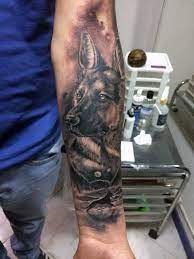 Free german shepherd tattoo design clipart in ai, svg, eps and cdr | also find tattoo letter alphabet or queen crown tattoo clipart free pictures among +73,187 images. Mens Forearm Sleeve Shaded German Shepherd Memorial Tattoo Ideas German Shepherd Tattoo Dog Memorial Tattoos Best Sleeve Tattoos