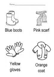 Print winter clothes coloring page & book. Color The Clothes Esl Worksheet By Cristyps
