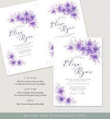 Purple Wedding Invitation Template Elegant Wedding Etsy Purple Wedding Invitations Floral Wedding Invitations Wedding Invitation Sets