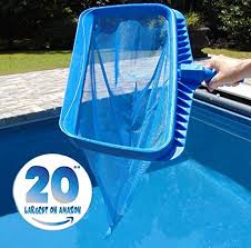 Swimming Pool Skimmer Net By Swimpur Fine Mesh Deep Bag Leaf Catcher Cleaner Extra Large For Faster Cleaning 20 Inch Wide Pool Skimmer Pool Nets Swimming Pools