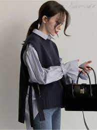 doresuwe 韓国風 ニットタンクトップ丸ネックゆったり大人レディースファッションお洒落 商品番号 13411284 degistirilmis giysiler stil moda stilleri