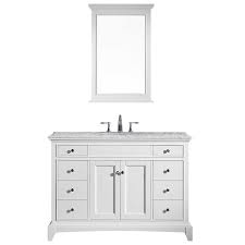 Choose a model with a sunken sink for a more classic look, or embrace a modern sense of style with a raised basin paired with glinting aluminum fixtures. Eviva Evvn709 42wh Elite Stamford 42 Inch Solid Wood Bathroom Vanity Set With Double Og White Carrera Marble Top And