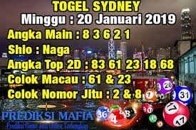 Prediksi Togel Sydney Minggu 20 Januari 2019 Sydney Januari 20 Januari