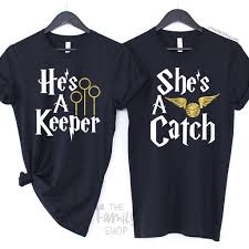 I Solemnly Swear That I Am Upto No Good Meaning In Tamil She S A Catch He S A Keeper Harry Potter Couple Matching Shirts In 2020 Matching Shirts Matching Couple Shirts Harry Potter Couples Shirts