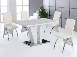 ( 5.0 ) out of 5 stars 1 ratings , based on 1 reviews current price $575.99 $ 575. Giana White High Gloss Dining Table With Stainless Steel Base Designer Sofas4u