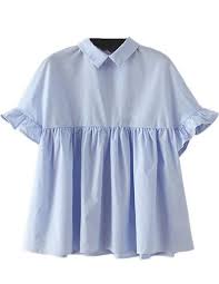 Blouse Loose Buy Shop Brenda Shop Shirt Light Blue Sky Blue Ruffle Loose Butterfly Cute Casual Flare Trendy Boho Office Outfits Work Outfits Blue Top T Shirt Wheretoget