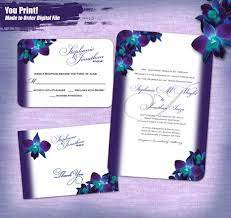 Design Blue Orchid Printable Wedding Invitation Set Envelopes Slide 4 5 Sold Orchid Wedding Invitations Printable Wedding Invitations Wedding Invitation Sets