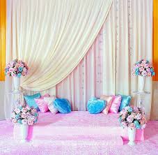 Pelamin mini warna pastel peach+pink/mini pelamin tirai+bangku mini pelamin engagement dais theme colour peach+pink bagi brid. Gambar Pelamin Tunang Diy Pelamin Nikah Buatan Sendiri Yumida