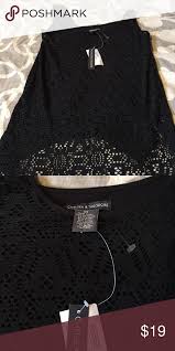 New Xs Never Worn Top With Lace Style Overlay Brand New Xs Top By Chelsea And Theodore Front Panel 95 Poly And 5 Spandex And Back Tops Lace Overlays