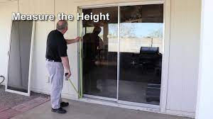 If your sliding screen doors are missing determine width by measuring from inside of side jamb to center of stile on opposite side just short of where the stationary glass begins. How To Measure For A Meshtec Patio Screen Door Youtube