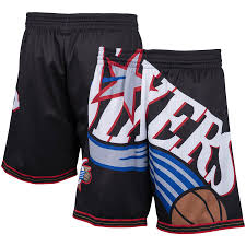 You are looking at a 100% authentic pair of mitchell & ness x just don philadelphia 76ers sixers the shorts are brand new. Philadelphia 76ers Mitchell Ness Hardwood Classics Big Face Shorts Black