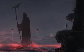 Pastel gothic anime vaporwave aesthetic graphic . Wallpaper Grim Reaper Silhouette Mantle Dark Art Grim Reaper Wallpaper 4k 2560x1080 Wallpaper Teahub Io