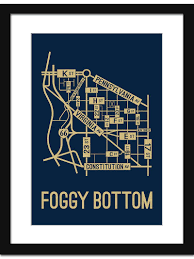 Foggy Bottom Washington D C Street Map Print Screen Printing Street Map Map Print