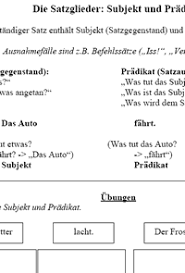 Subjekt Und Pradikat Arbeitsblatt Mit Ubungen Lehrerfreund