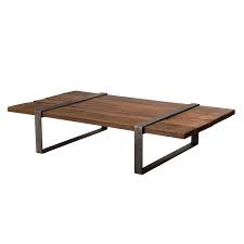 Toutes nos tables basses salon sont confectionnées à base de bois massif (comme le teck), de qualité. Table Basse Multi Planches Bois Massif Cerclee Metal Palem Bobochic