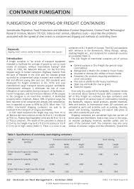 The quality of paper is important for printed products. Pdf Fumigation Of Shipping Or Freight Containers