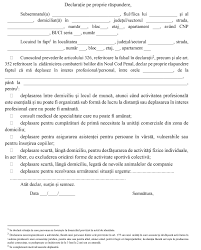 Covid 19 Vezi Modelul Declarației Pe Proprie Răspundere Referitoare La Circulația Persoanelor In Afara Locuinței Stiri Botosani Botosani Exclusiv