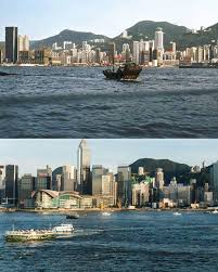 新舊對照系列 灣仔海旁 維多利亞港 舊照攝於一九八零年代 the past the present harbourfront of wan chai victoria har