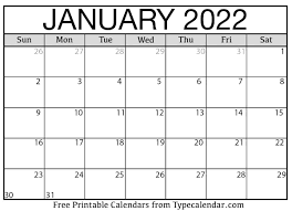 You can select and print a full size calendar of the whole year or any month. Free Printable January 2022 Calendars