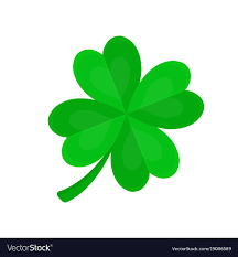 Four-leaf clover for luck flat cartoon Royalty Free Vector