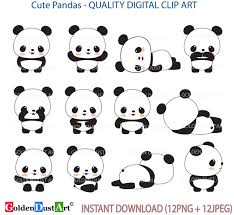Panda Clip Art Panda Clip Art Panda Clipart Cute Panda Etsy Cute Panda Kawaii Panda Panda Drawing