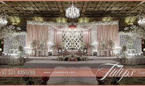 Pink White Pakistani Wedding Wedding Stage Decorations Stage Decorations Pakistani Wedding Decor