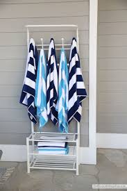 Beach towel hooks, outdoor towel rack, lake house decor, individual flip flop hook, pick your colors funkeyjunkdesigns 5 out of 5 stars (187) sale price $22.50 $ 22.50 $ 25.00 original price $25.00 (10% off) free shipping add to favorites outdoor beach towel rack. Pool Towel Rack The Sunny Side Up Blog