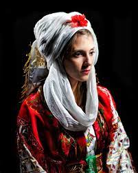 Europe Portrait Of A Greek Bride Wearing A Traditional Weddingdress And Bridal Greek Costume Greek Traditional Dress Beauty