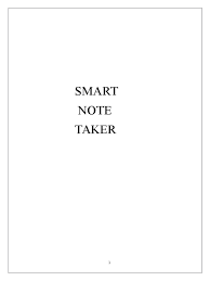 Engineering Seminar Topics :: Seminar Paper: Smart Note Taker