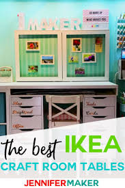 I've joined up with several other bloggers to share our craft rooms this week, and now that i've gone through mine, decluttered, and organized it, i'm excited to share it with you. The Best Ikea Craft Room Tables And Desks Ideas Jennifer Maker Ikea Crafts Craft Room Tables Ikea Craft Room