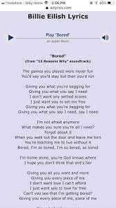 Bored Billie Eilish Billie Eilish Lyrics Songs