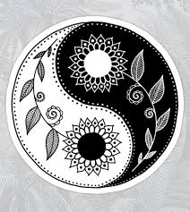 Floral Yin Yang Symbol Sticker By Mhea Yin Yang Art Yin Yang Tattoos Ying Yang Tattoo