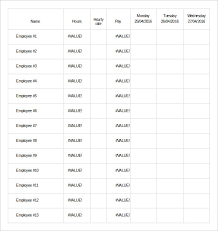 9 weekly work schedule templates pdf doc free premium templates. Monthly Rota Template Business Form Templates
