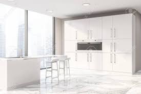 The bianco carrara floor tile collection not only upgrades your home, the ambience it creates speaks volume about your personality as well. Corner Of Modern Kitchen With Beige Walls White Marble Floor Stock Photo Picture And Royalty Free Image Image 117069165