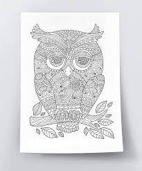 The patterns aren't put only on its fur, but also on the backdrop of leaves, trees or forest. Adult Coloring Page Cute Owl Doodle Art Diy Coloring Etsy