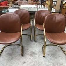 Set De 4 Chaises En Cuir Annees 70 Design Italien Nord Factory Chaise Cuir Chaise 4 Chaises