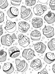 This simple cupcake coloring page depicts a cupcake with a swirled icing on top. Cupcakes Cakes Coloring Pages For Adults