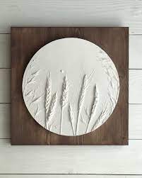 Farmhouse Wall Art Plaster Tile Wood Panel With Botanical Etsy Farmhouse Wall Art Art Wall Decor Living Room
