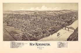 New Kensington Westmoreland Co Pennsylvania Pa 1902 Vintage Restoration Hardware Home Deco Style Old Wall Reproduction Map Print New Kensington Birds Eye View Map Westmoreland