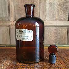 Large Antique Apothecary Bottle 1800s Dark Amber Pharmacy Bottle With Glass Apothecary Bottles Glass Stopper Bottle