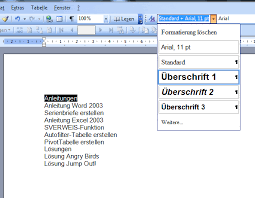 Beide dienen der unterstützung des geschriebenen, sollten den text aber keinesfalls ersetzen. Anleitung Inhaltsverzeichnis Erstellen In Word 2003 Com Pliziert De