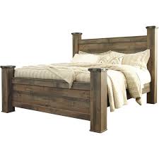 Signature design by ashley trinell twin panel 5 piece bedroom set with underbed storage. B446 68 Ashley Furniture Trinell Brown Bedroom King Poster Bed