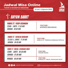 Namun kerinduan untuk tetap bisa mendengarkan sabda tuhan dan berkomunikasi secara batin terhadap tuhan dapat dilayani melalui misa online. Jadwal Misa Online Paroki Di Komsos Kevikepan Semarang Facebook