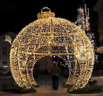 Outdoor Festival Decorations 3D LED Christmas Ball Arch Round Christmas  Large Ball Motif Lights