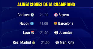 Se acabaron los cruces entre los 16 mejores equipos de la máxima competición continental. Alineaciones Octavos Champions League 2020