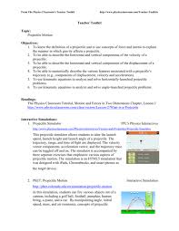 Phet interactive simulations forces and motion basics answer key. Teacher Toolkit Topic Projectile Motion